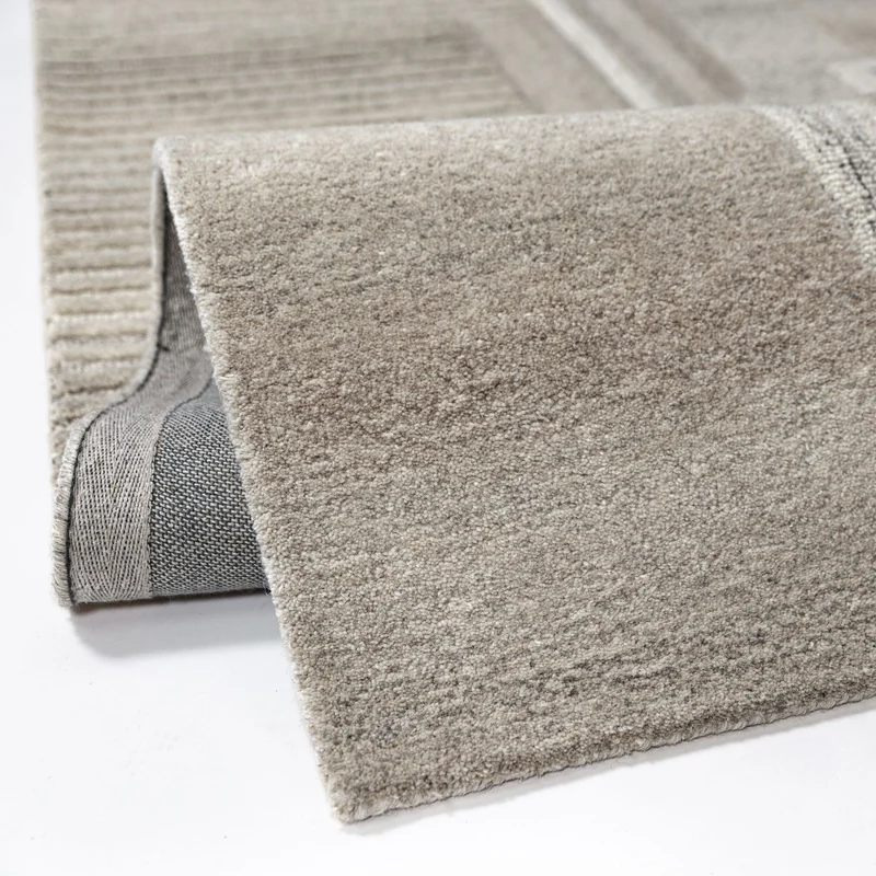 Wollteppich Hoch-Tief-Relief · 100 % Wolle · 6 mm Kurzflor