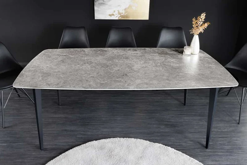 Eleganter Esstisch VENEZIA 160cm grau marmoriert Design Keramik