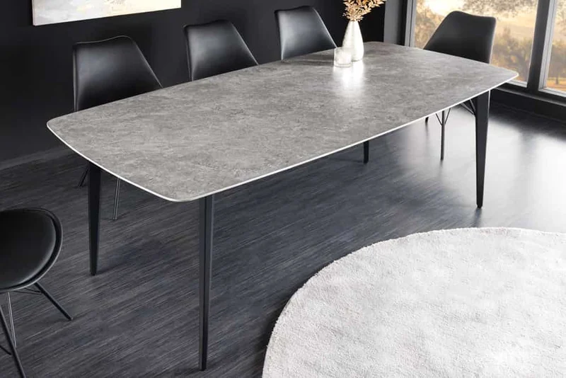 Eleganter Esstisch VENEZIA 160cm grau marmoriert Design Keramik