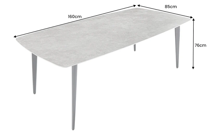 Eleganter Esstisch VENEZIA 160cm grau marmoriert Design Keramik