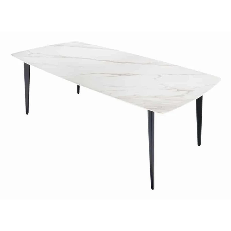 Eleganter Esstisch VENEZIA 180cm weiss-schwarz Marmor-Optik Keramik