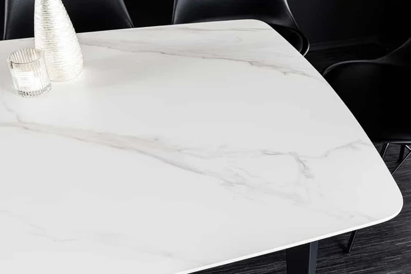Eleganter Esstisch VENEZIA 180cm weiss-schwarz Marmor-Optik Keramik