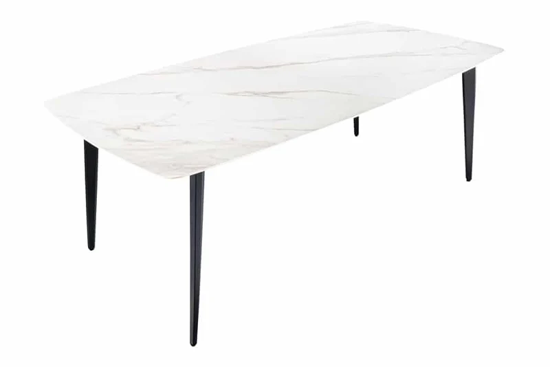 Eleganter Esstisch VENEZIA 180cm weiss-schwarz Marmor-Optik Keramik