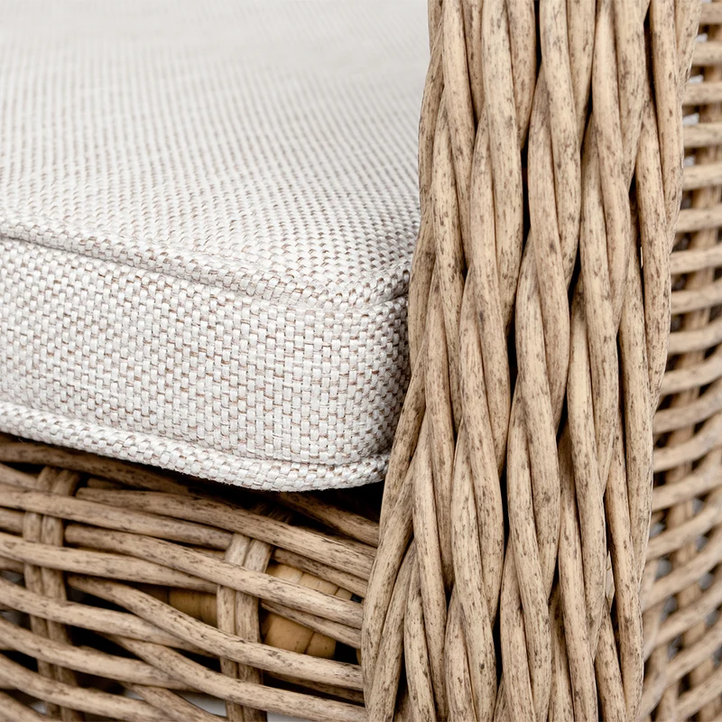 2er Set Sessel BELLA rundes Polyrattan Natural Gartenstuhl