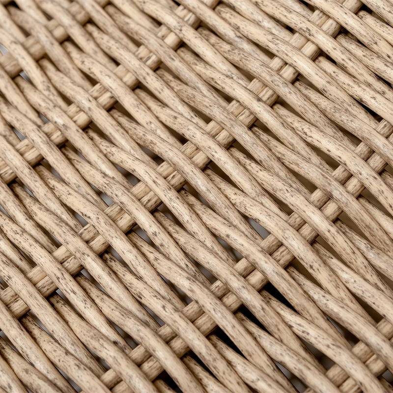 2er Set Sessel BELLA rundes Polyrattan Natural Gartenstuhl