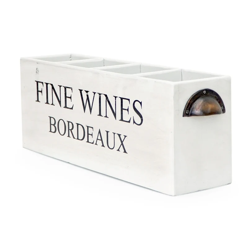 Dekorative Flaschenbox CHATEAU 45cm antik-weiss Mahagony