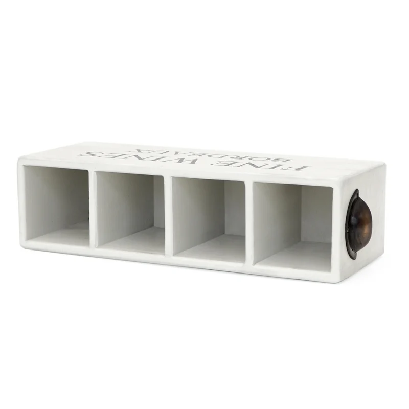 Dekorative Flaschenbox CHATEAU 45cm antik-weiss Mahagony