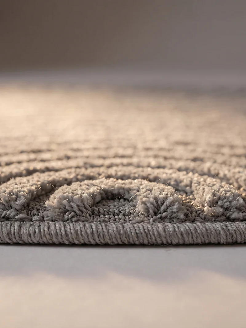 Hochflorteppich mit 3D-Relief Organische Bögen Waschbar