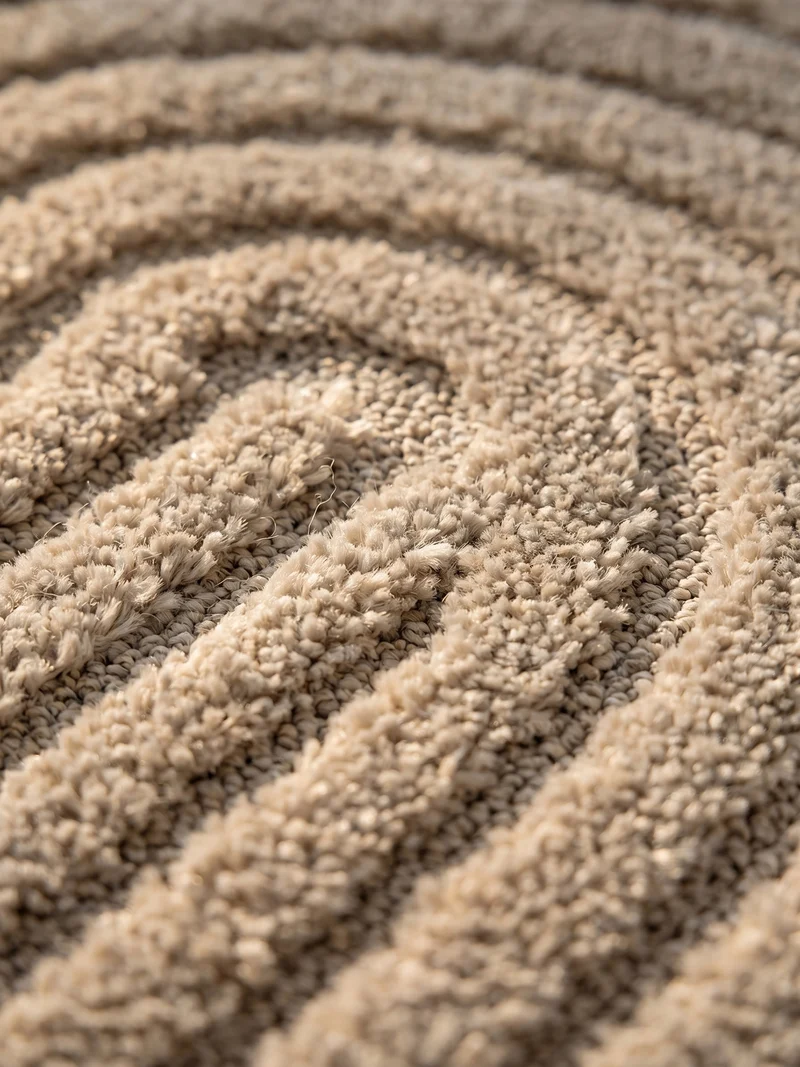 Hochflorteppich mit 3D-Relief Organische Bögen Waschbar