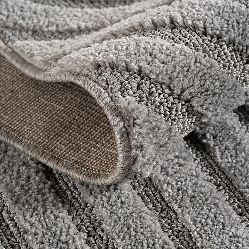 Hochflorteppich mit 3D-Relief Organische Bögen Waschbar