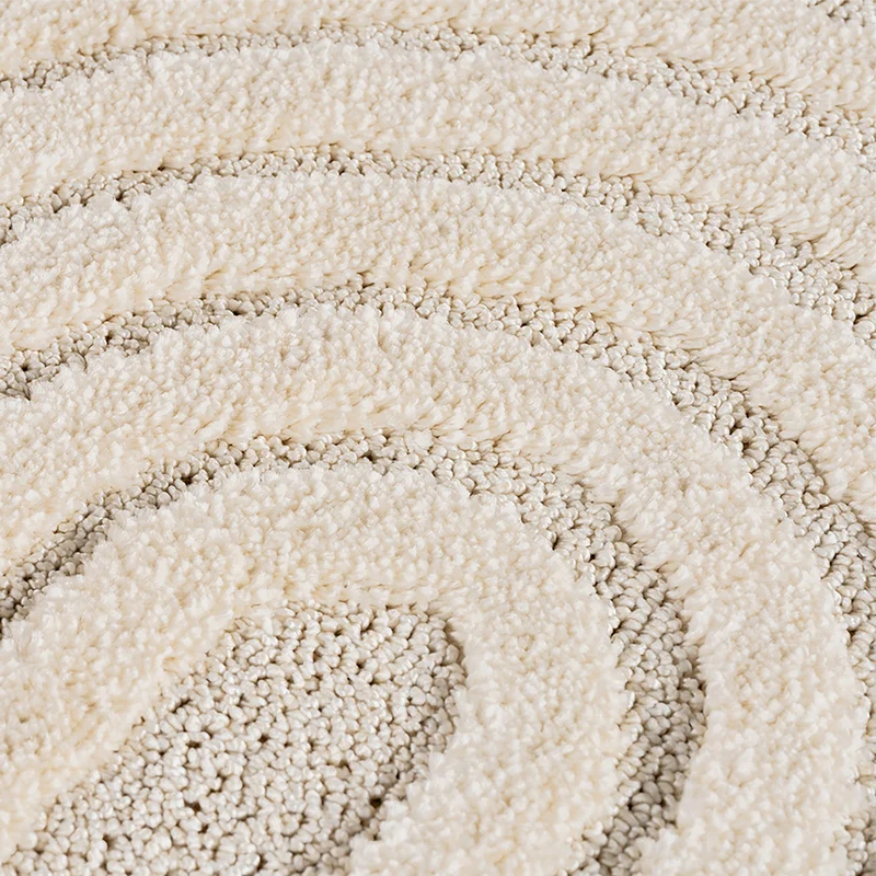Hochflorteppich mit 3D-Relief Organische Bögen Waschbar