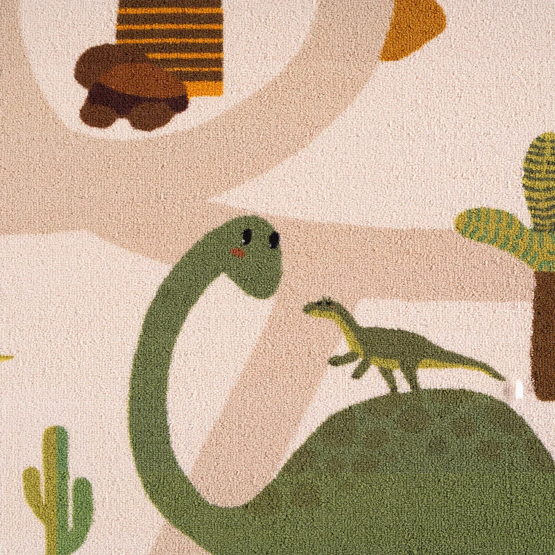 Kinderteppich Dinosaurier Waschbar mit Rutschstopp