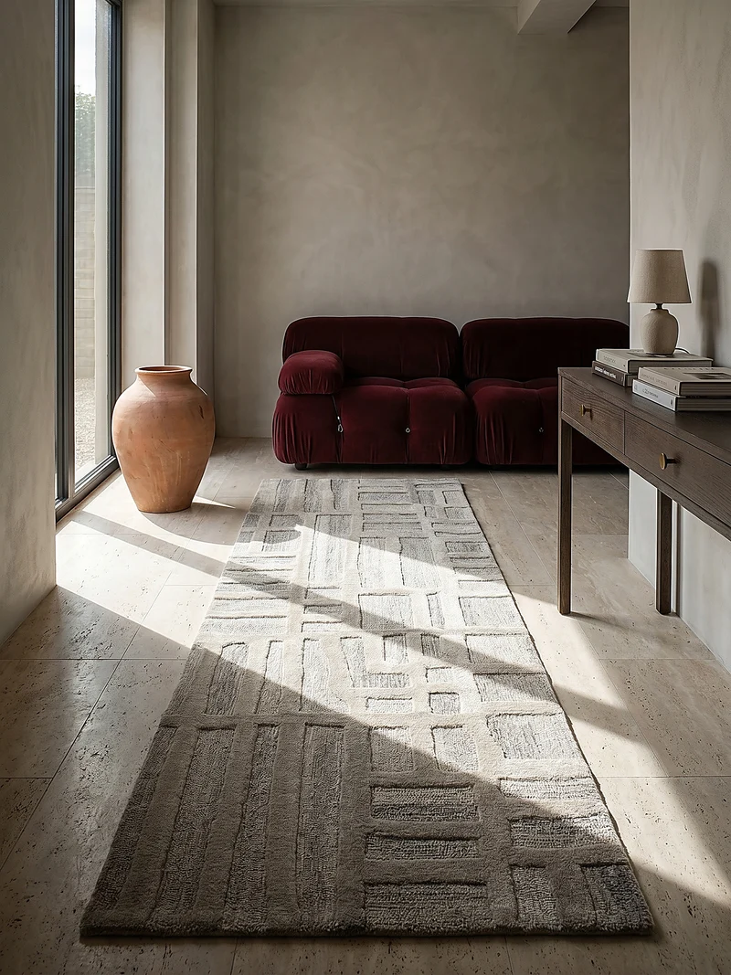 Wollteppich Abstrakt-Muster · 100 % Wolle · 6 mm Kurzflor
