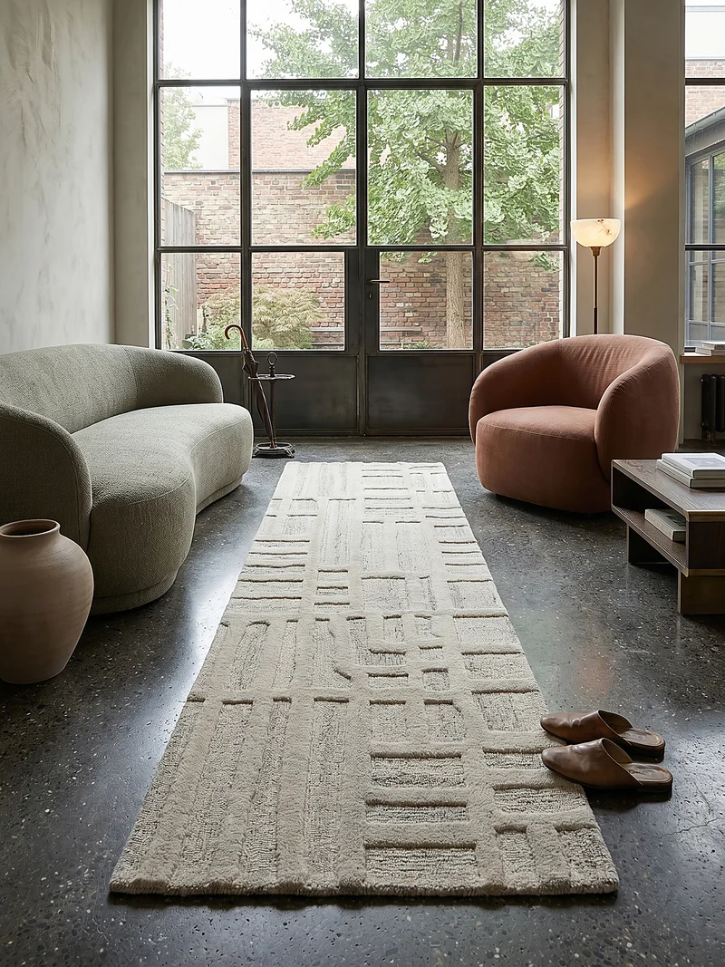 Wollteppich Abstrakt-Muster · 100 % Wolle · 6 mm Kurzflor