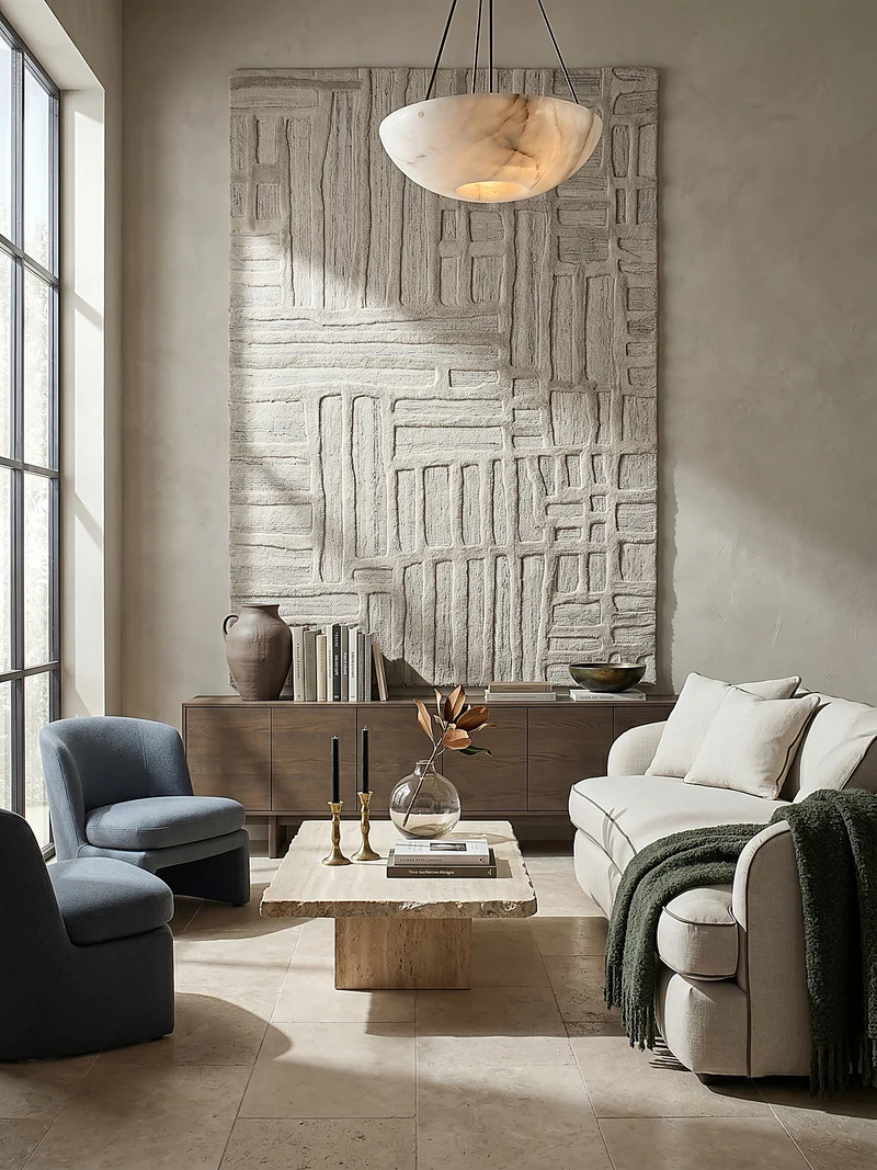Wollteppich Abstrakt-Muster · 100 % Wolle · 6 mm Kurzflor