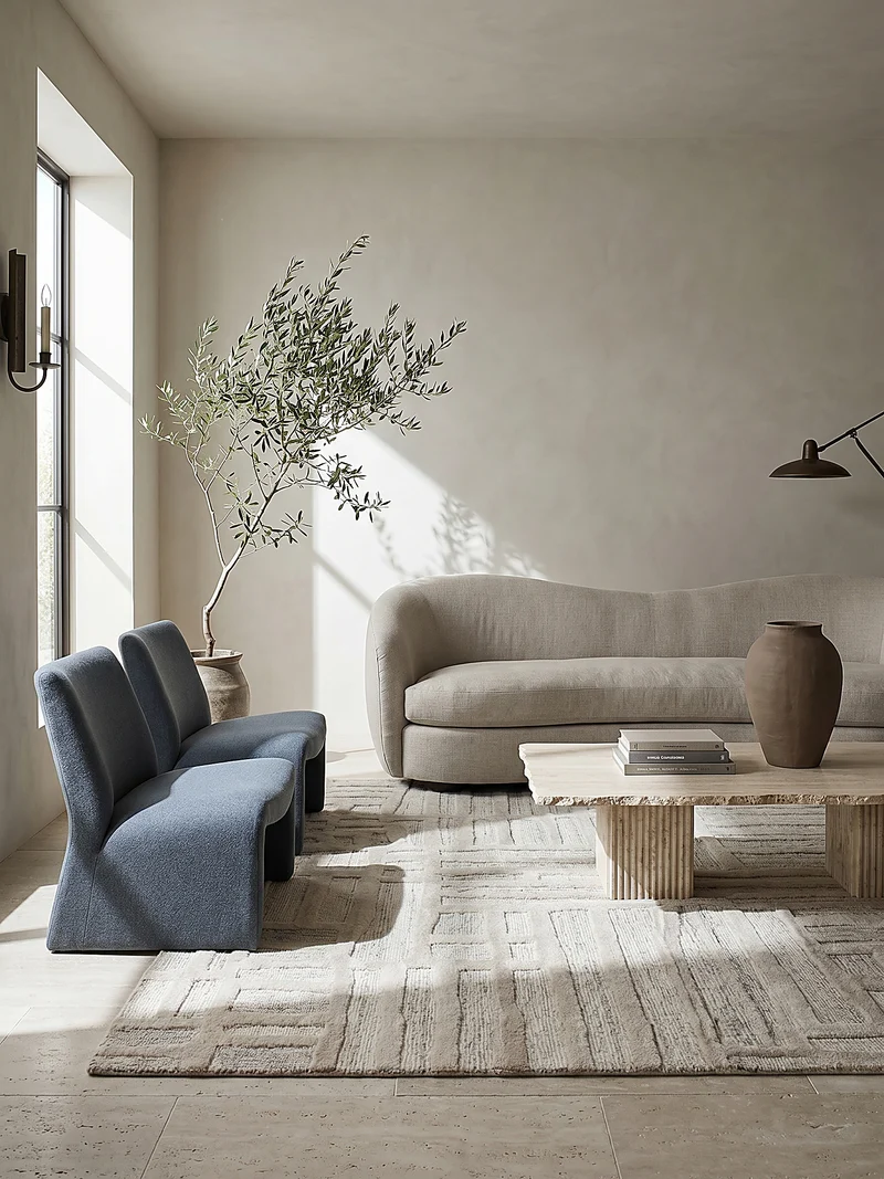 Wollteppich Abstrakt-Muster · 100 % Wolle · 6 mm Kurzflor