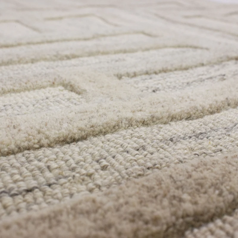 Wollteppich Abstrakt-Muster · 100 % Wolle · 6 mm Kurzflor