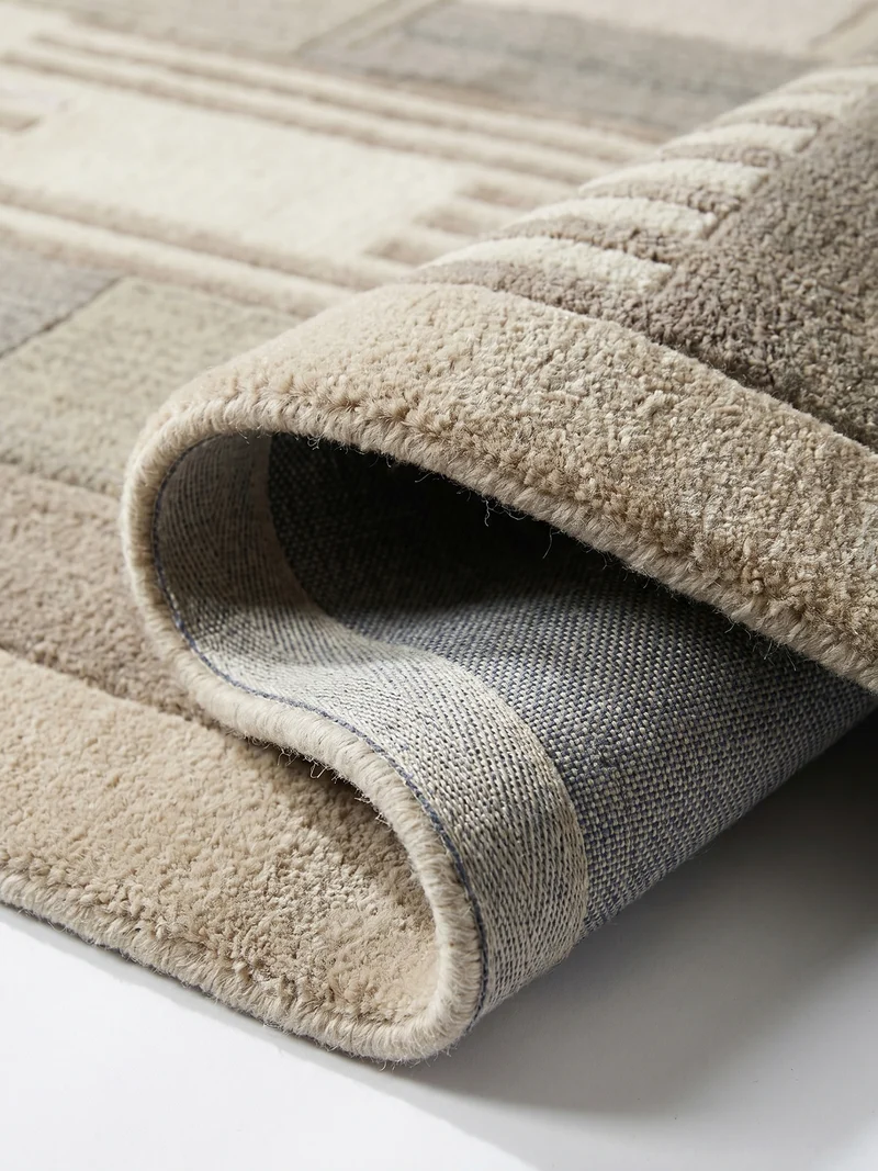 Wollteppich Naturgarn-Muster · 100 % Wolle · 6 mm Kurzflor