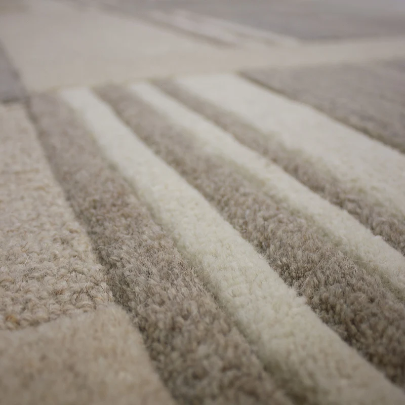 Wollteppich Naturgarn-Muster · 100 % Wolle · 6 mm Kurzflor