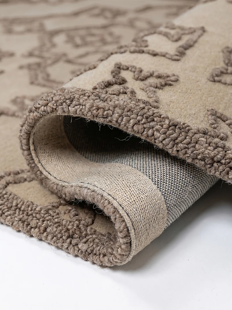 Wollteppich Vintage Medaillon · 88-92 % Wolle handgetuftet · 12 mm Kurzflor