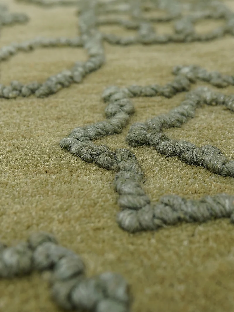 Wollteppich Vintage Medaillon · 88-92 % Wolle handgetuftet · 12 mm Kurzflor