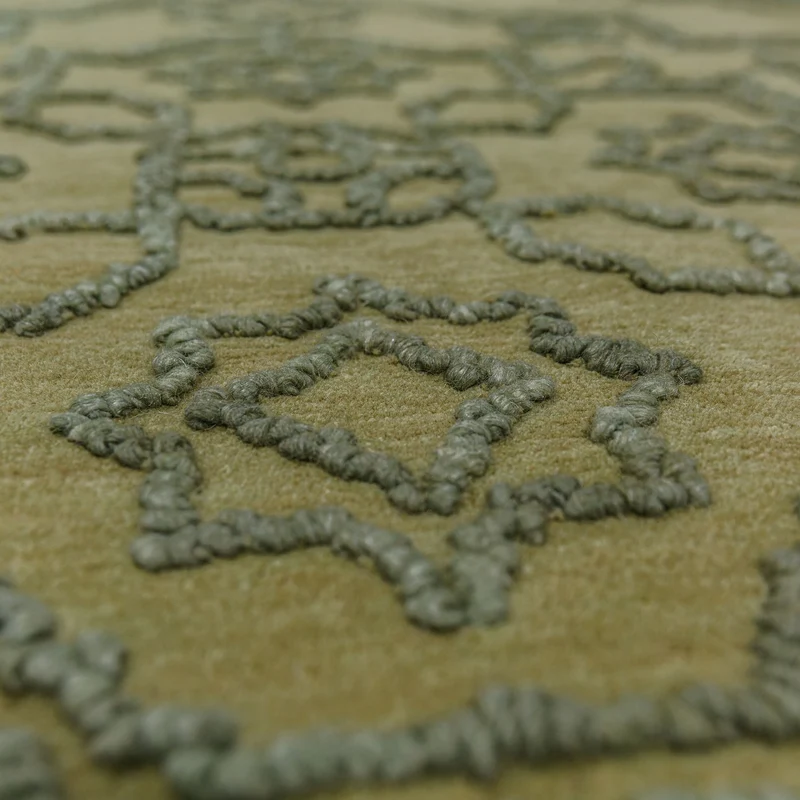 Wollteppich Vintage Medaillon · 88-92 % Wolle handgetuftet · 12 mm Kurzflor