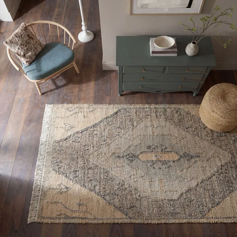Flachgewebe-Naturfaserteppich Vintage · Wolle & Jute · handgewebt