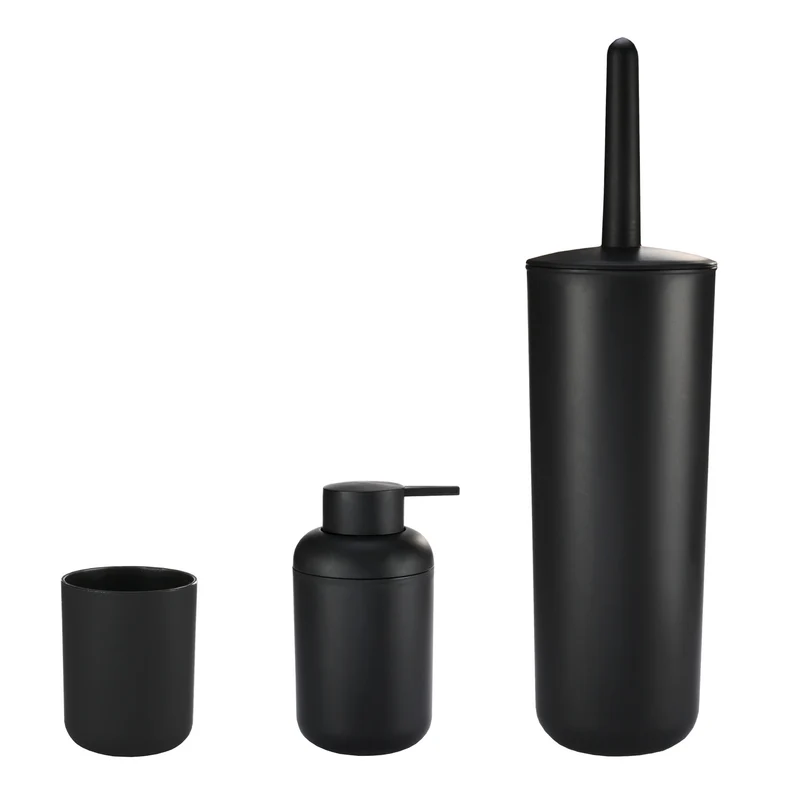 Bad-Accessoire-Set KELLY Schwarz 3-teilig