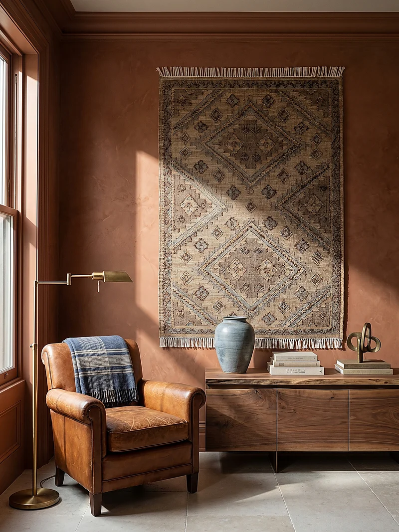 Jute-Teppich Vintage handgewebt · Naturfaser-Mix · Punja-Webstuhl · Flachgewebe Boho