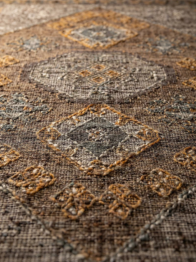 Flachgewebe-Naturfaserteppich Vintage · Jute & Wolle · handgewebt