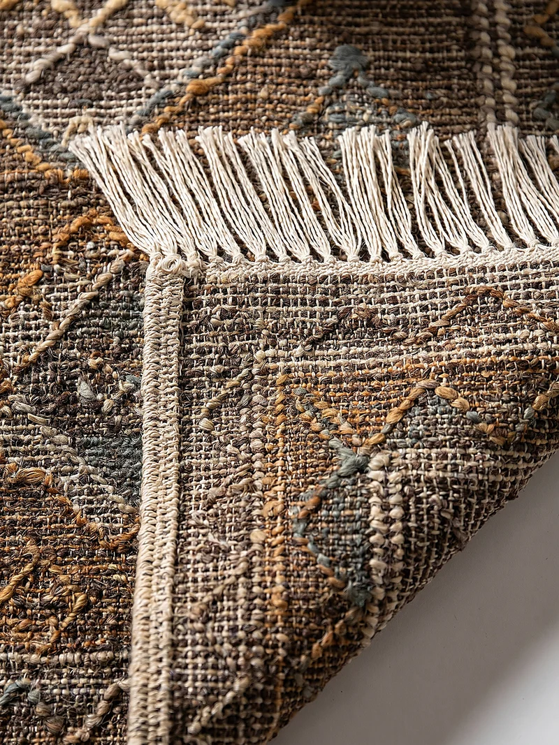 Flachgewebe-Naturfaserteppich Vintage · Jute & Wolle · handgewebt