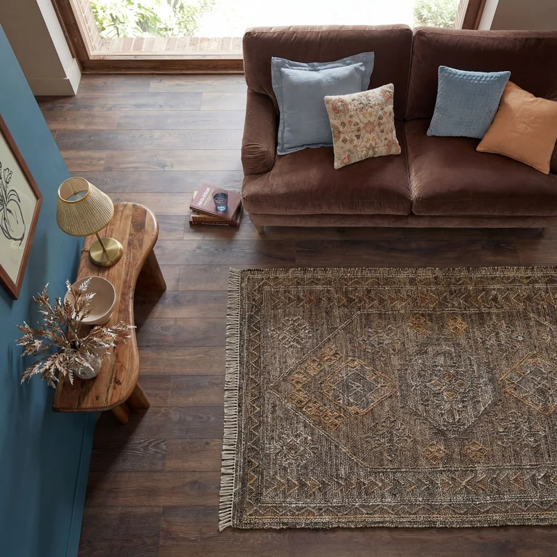 Flachgewebe-Naturfaserteppich Vintage · Jute & Wolle · handgewebt