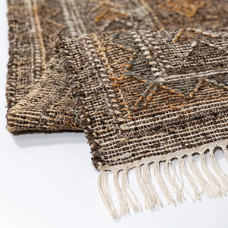 Flachgewebe-Naturfaserteppich Vintage · Jute & Wolle · handgewebt