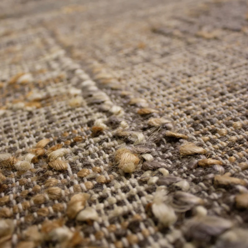 Jute-Teppich Vintage · Medaillon-Muster · handgewebt mit Fransen