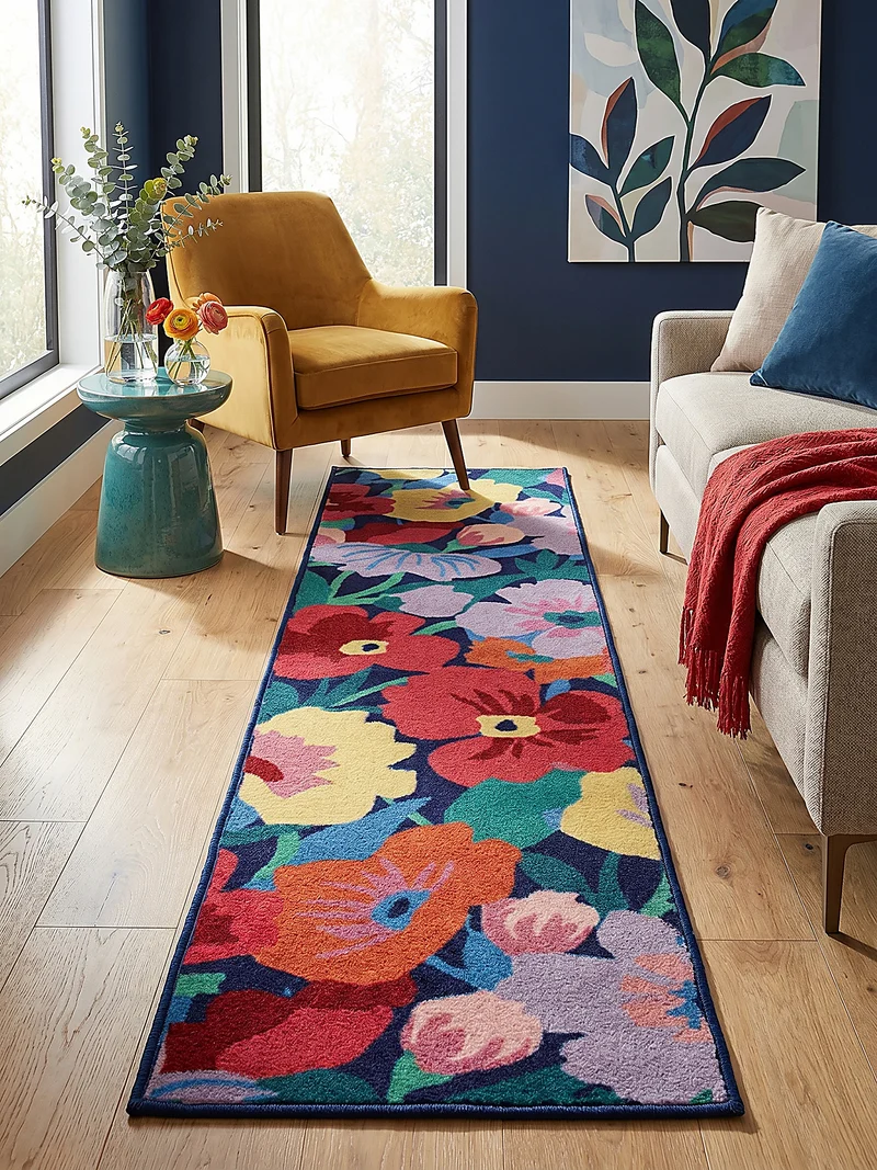 Wollteppich XXL-Blumen · Hoch-Tief 3D · 8 mm · 83 % Wolle