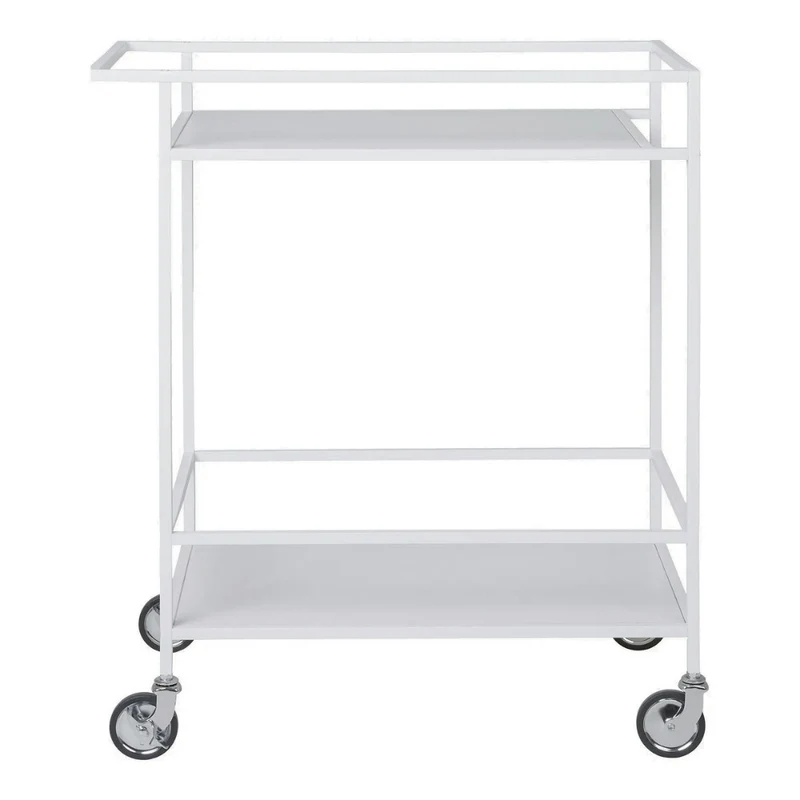 Moderner Barwagen LEVEN 80cm weiss Servierwagen Küchenwagen Rollen