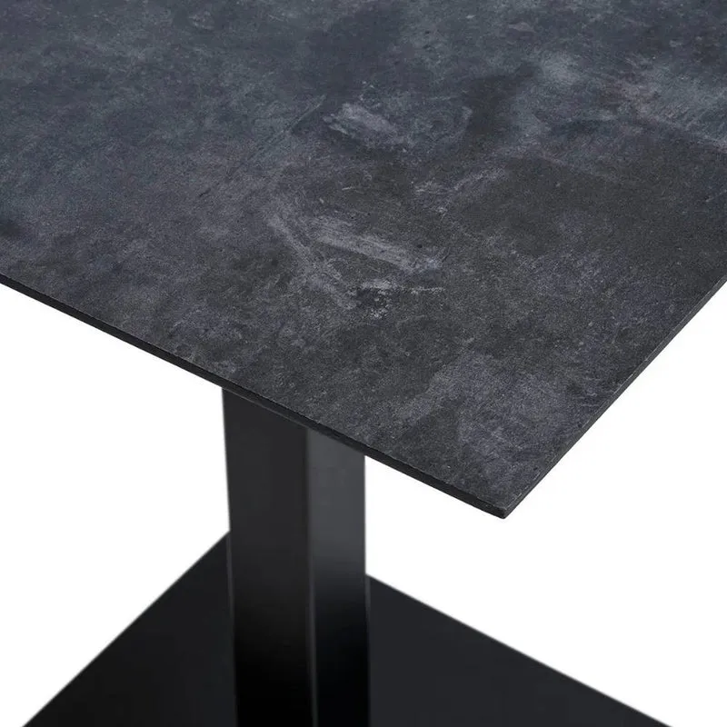 Moderner Esstisch CAFE 70cm schwarz Marmor-Look Metallgestell Bistro