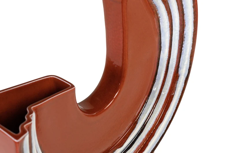 Casa Padrino Luxus Vase 36 x 10 x H. 36,5 cm - Elegante flache Deko Vase Margot aus feinem Steingut - Luxus Deko Accessoires