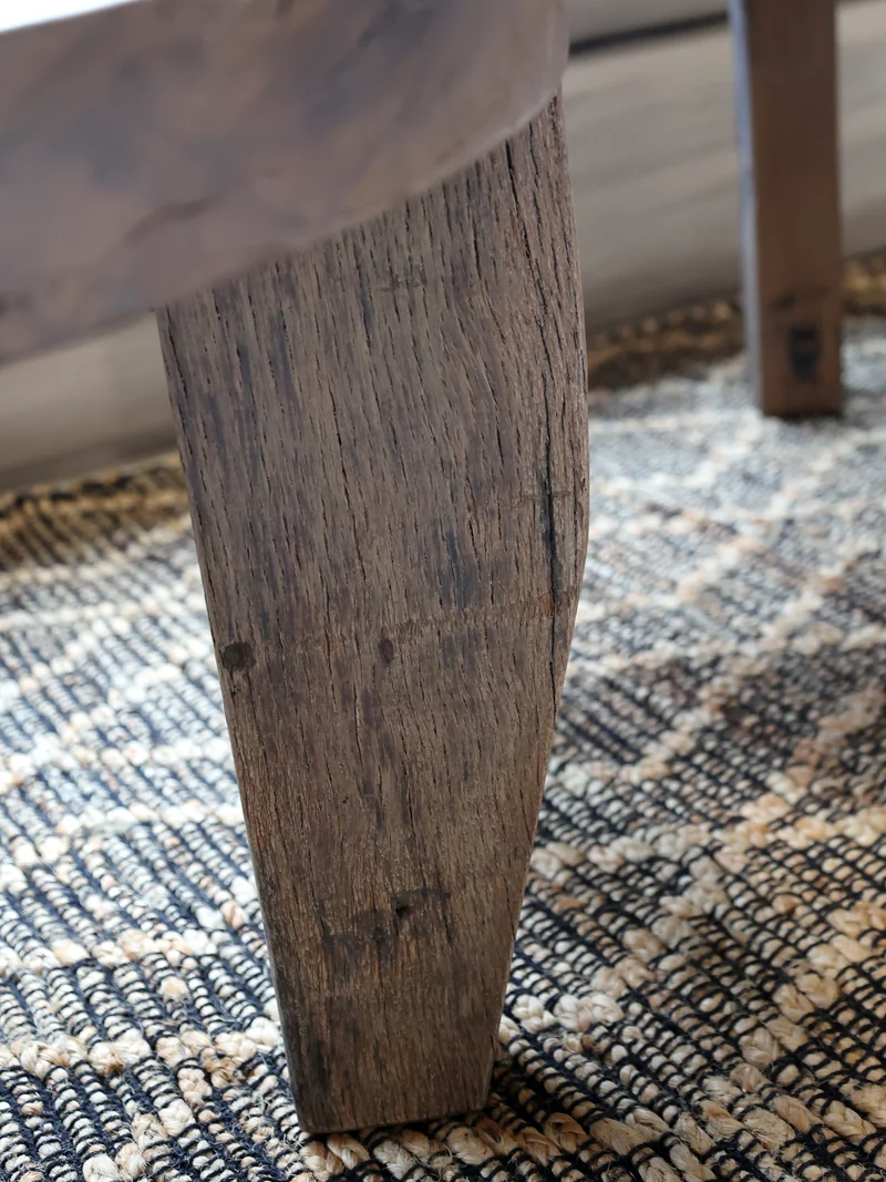 Chic Antique Grimaud Sofatisch rund aus Recyclingholz – Natur