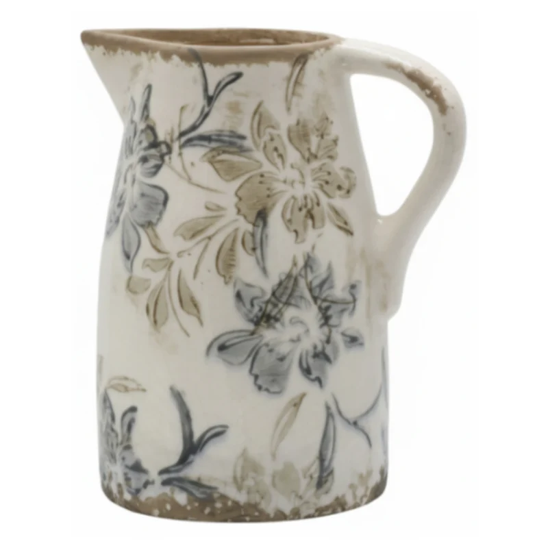 Chic Antique Croix Kanne – Creme mit floralem Muster
