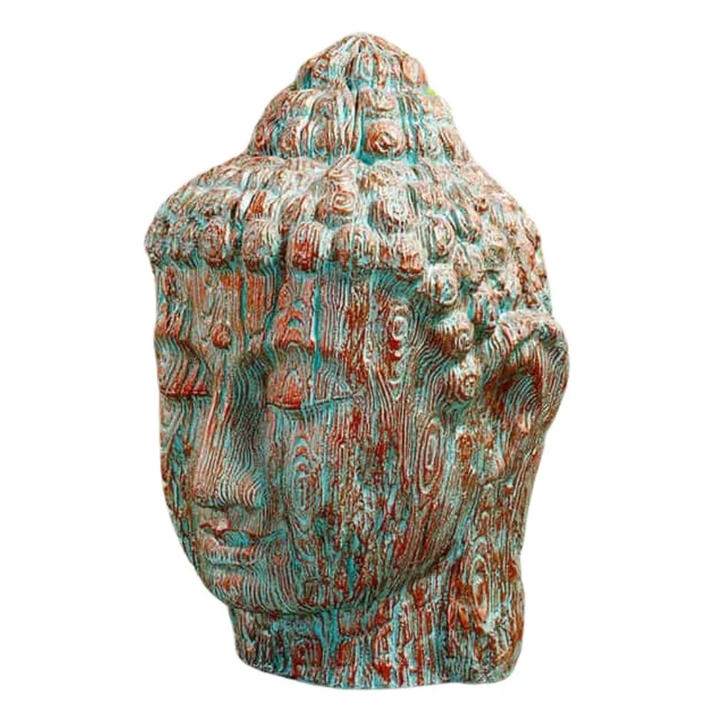 Exklusiver Buddha Kopf BESAR ca. H110cm kupfer-grün Outdoor Indoor