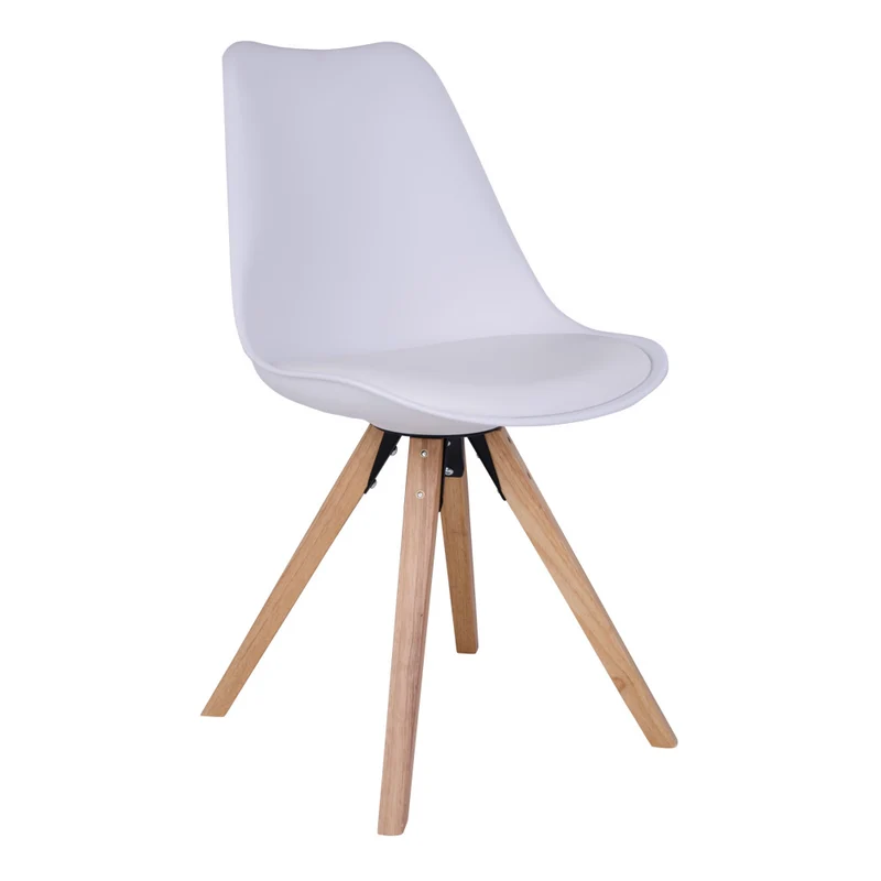Design Stuhl SKAGEN (2er Set) weiss - Holzbeine natural