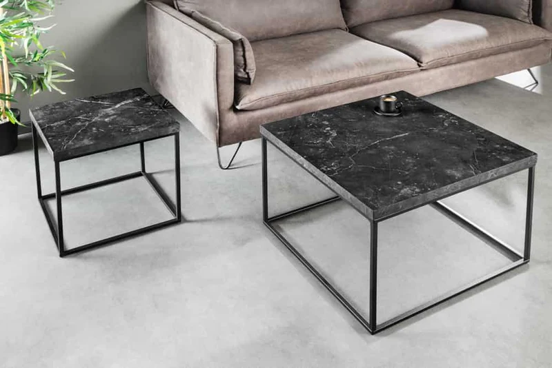 Design Couchtisch STRIVE 60cm Marmor-Look Beistelltisch