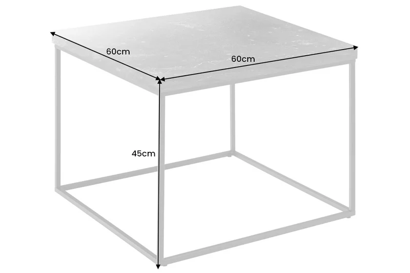 Design Couchtisch STRIVE 60cm Marmor-Look Beistelltisch