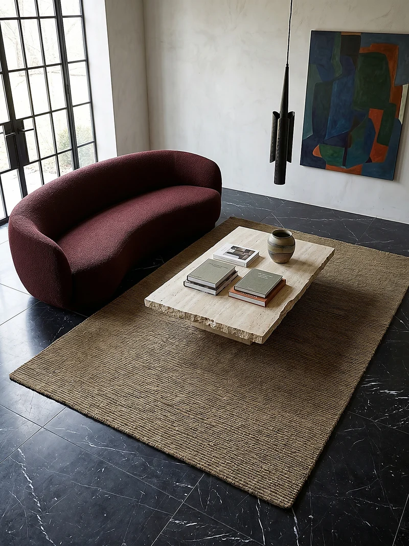 Wollteppich Boucle, Unifarben, Strapazierfähig, natürlich & pflegeleicht