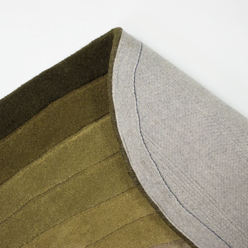 Teppich Wolle, Organische Form, Ombre Farbverlauf, Handgefertigt, Hoch-Tief-Flor-Effekt