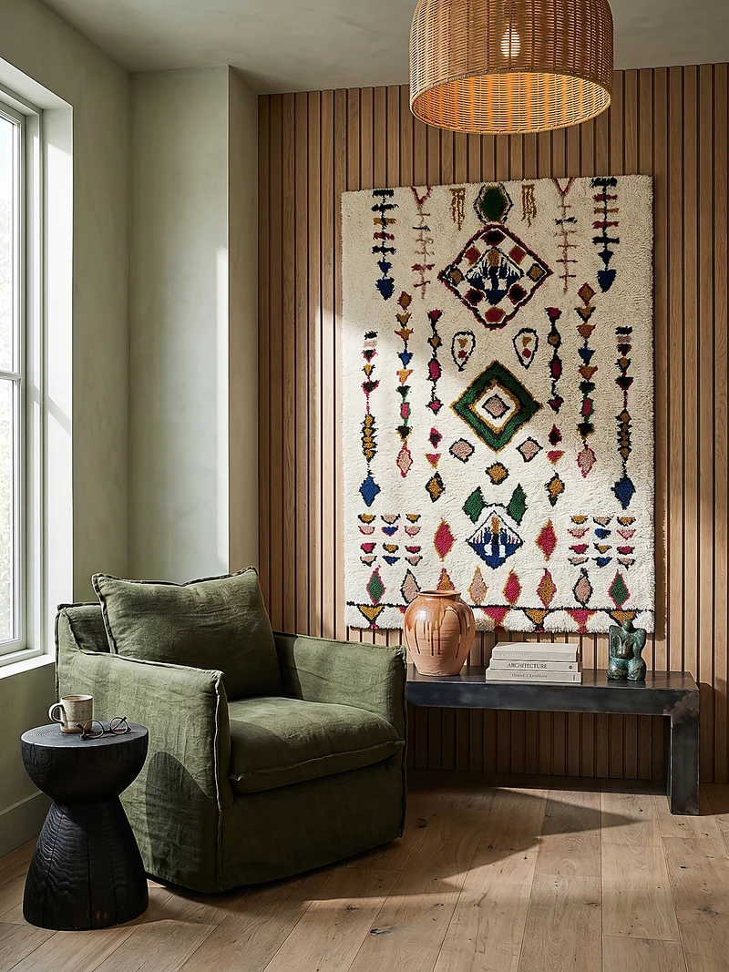 Teppich Berber-Stil handgetuftet aus reiner Wolle, Shaggy