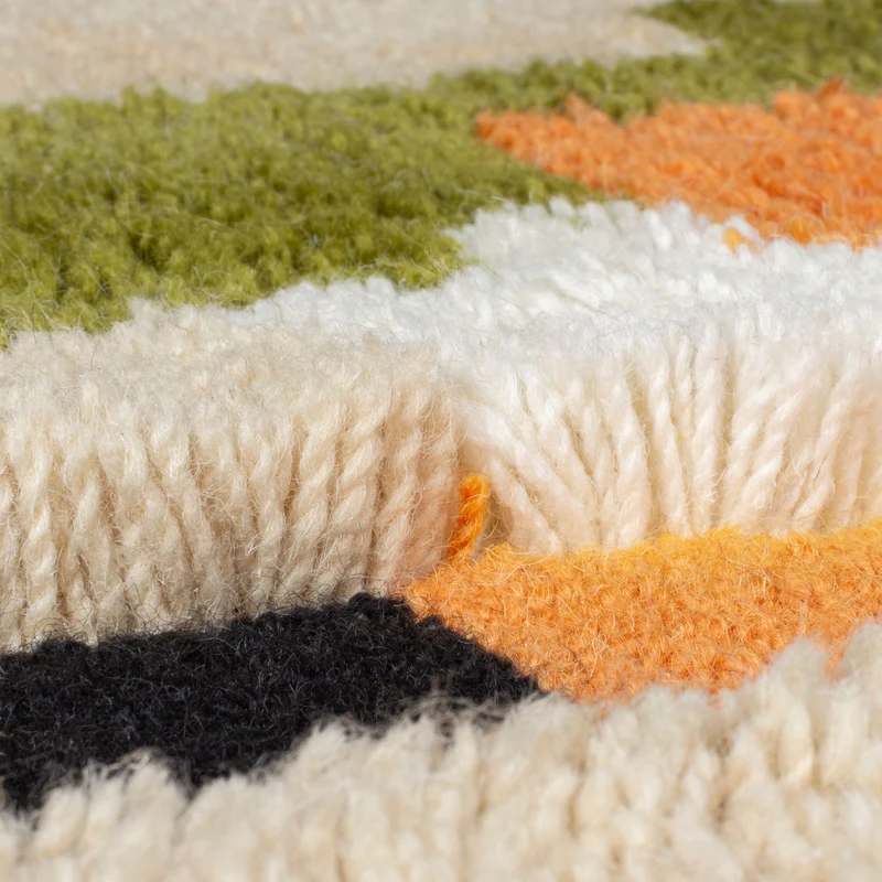 Wollteppich Hochflor Collage Muster, Abstrakt, Schlafzimmer