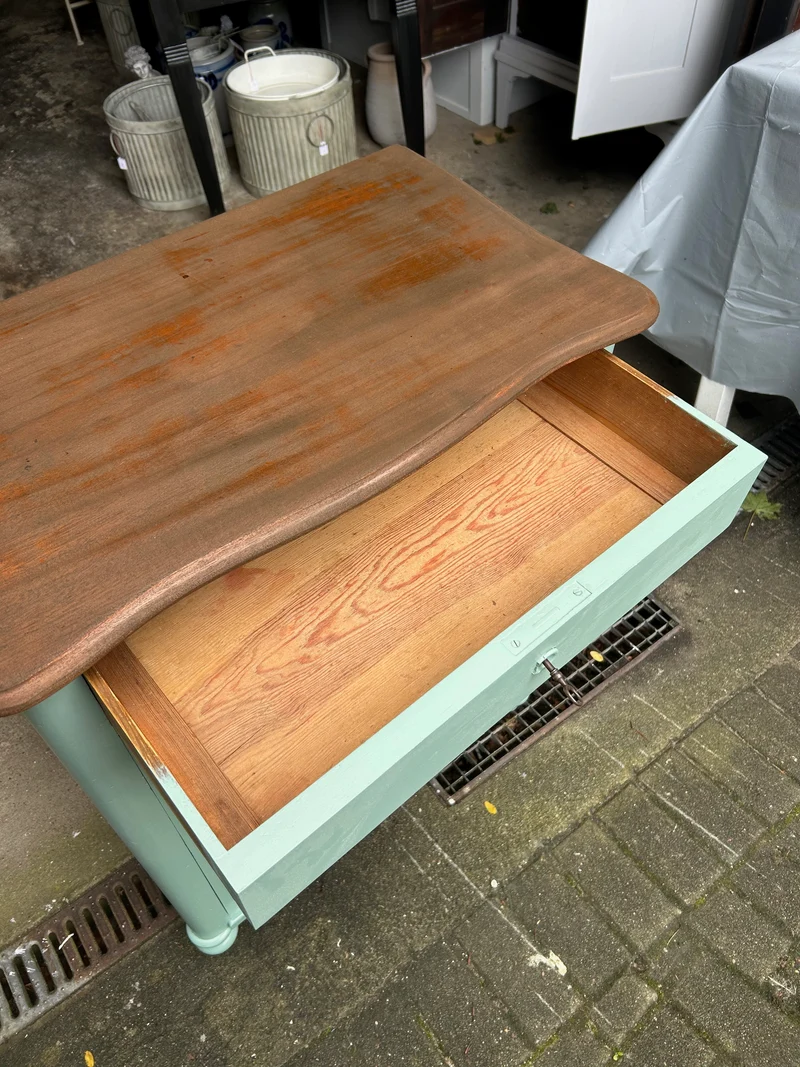 Antike Biedermeier Kommode Salbei Shabby Chic