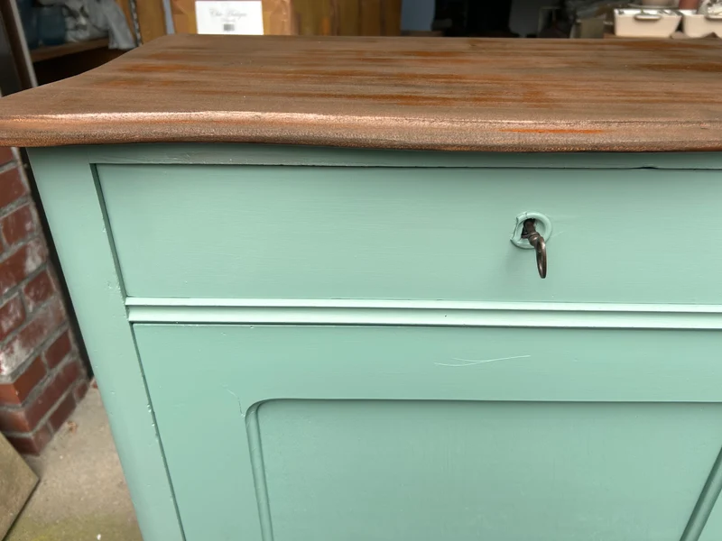 Antike Biedermeier Kommode Salbei Shabby Chic